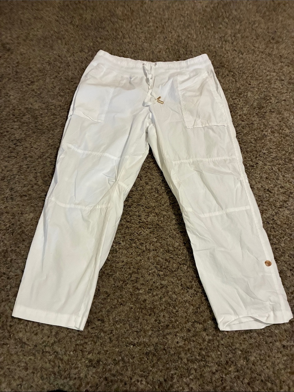 Nautica Women’s White Cargo Drawstring Pants